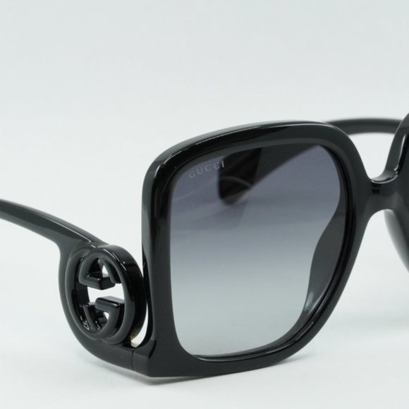💯 NEW GUCCI GG1326S 001 BLACK GREY SUNGLASSES - Picture 9 of 12